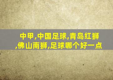 中甲,中国足球,青岛红狮,佛山南狮,足球哪个好一点