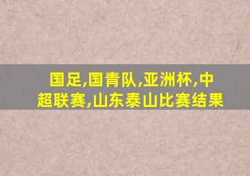 国足,国青队,亚洲杯,中超联赛,山东泰山比赛结果