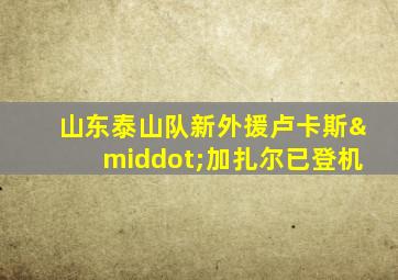 山东泰山队新外援卢卡斯·加扎尔已登机
