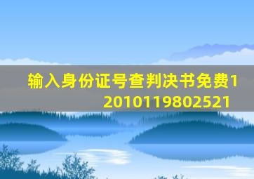 输入身份证号查判决书免费12010119802521